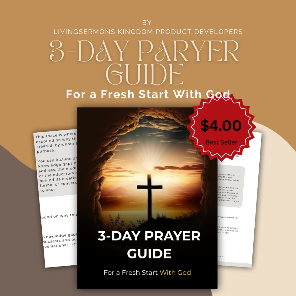 3 day prayer guide, for a fresh start with God