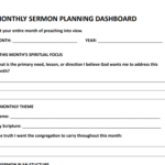 Monthly Sermon Planner Dashboard