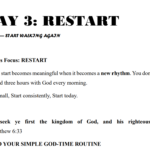 3 day prayer guide, for a fresh start with God